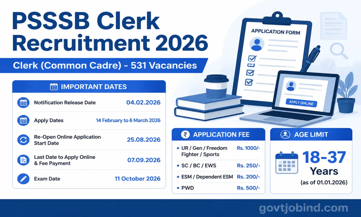 PSSSB Clerk Recruitment 2026