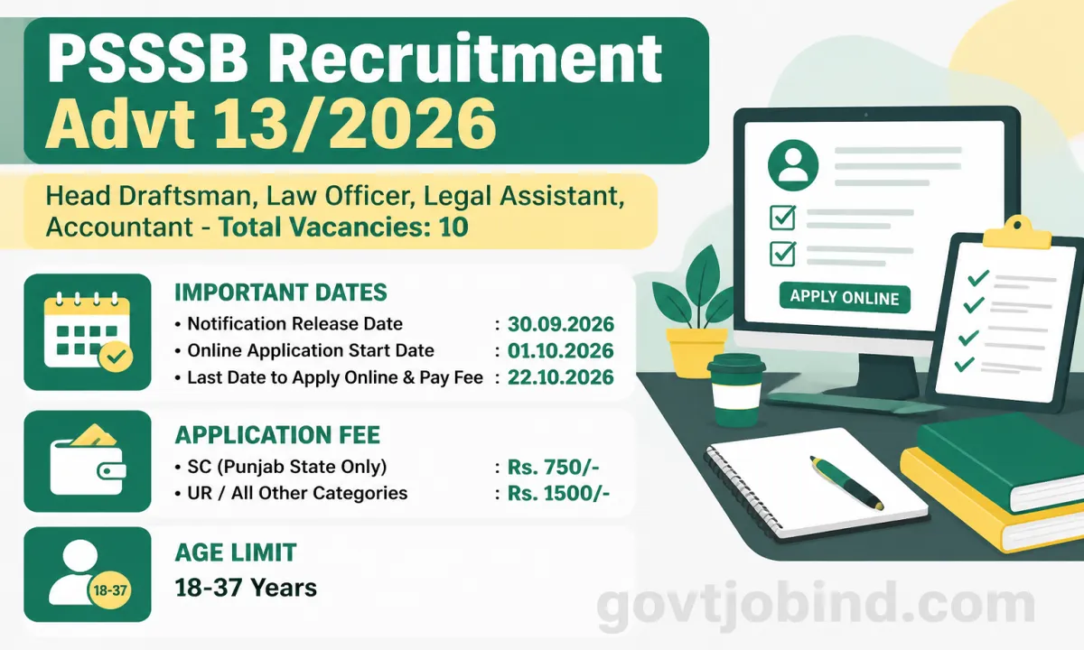 PSSSB Recruitment Advt 13/2026