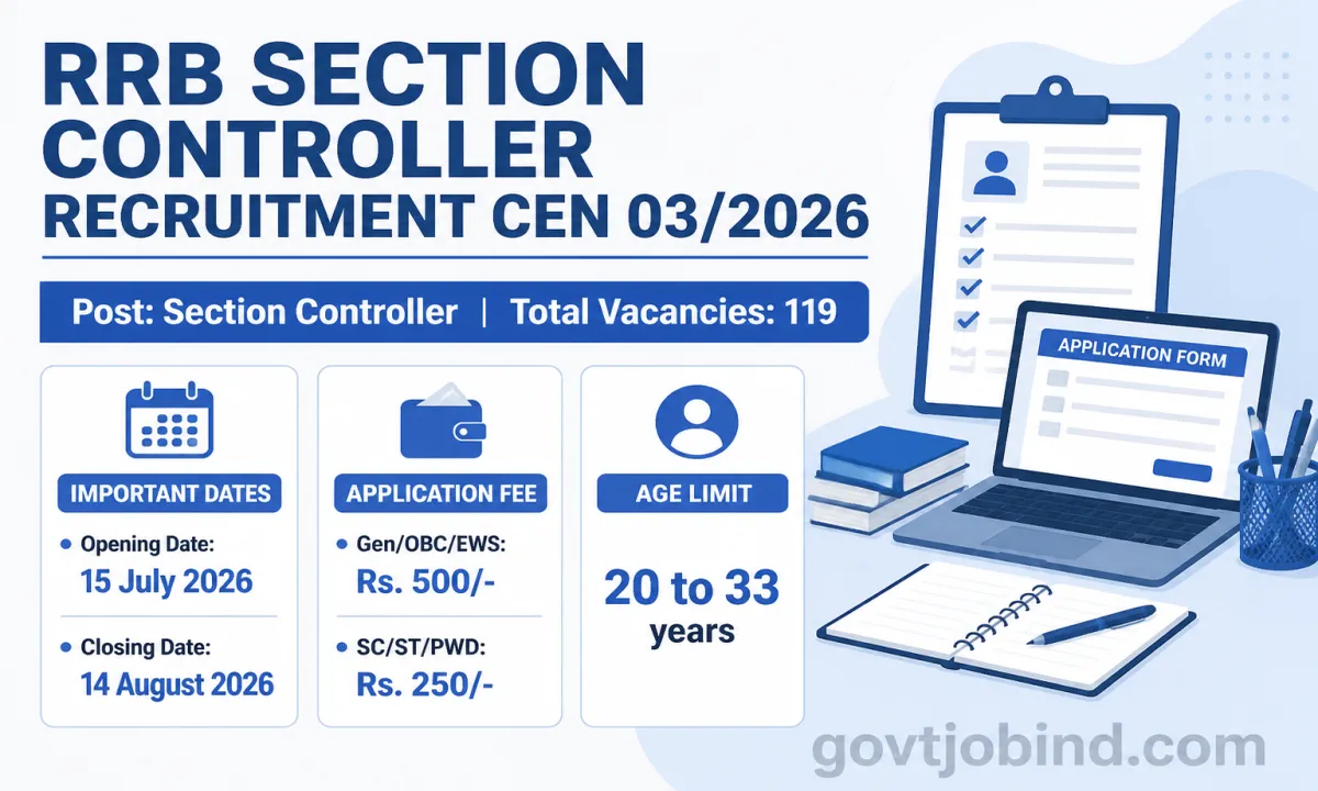 RRB Section Controller Recruitment CEN 03/2026