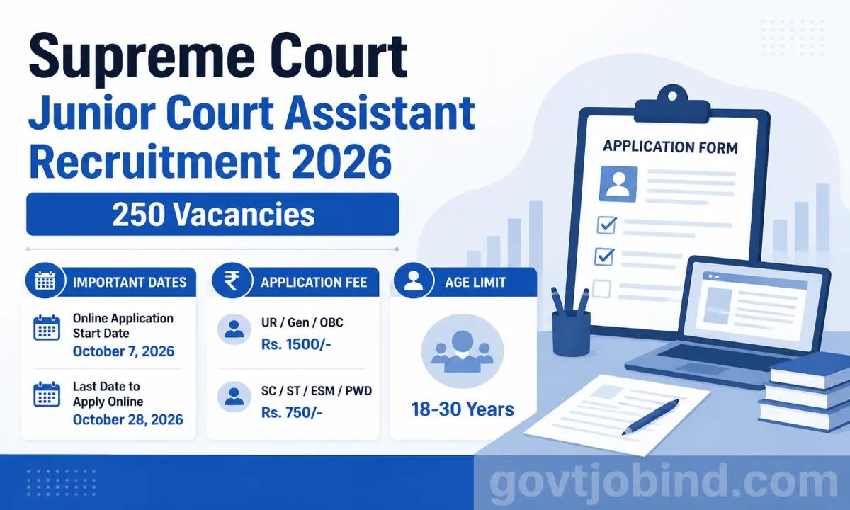Supreme Court Junior Court Assistant Recruitment 2026